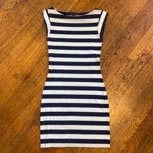 French connection fitted, striped dress. Lightly worn 1-2 times